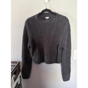 Aerie teddy sweater grey size L slightly cropped
